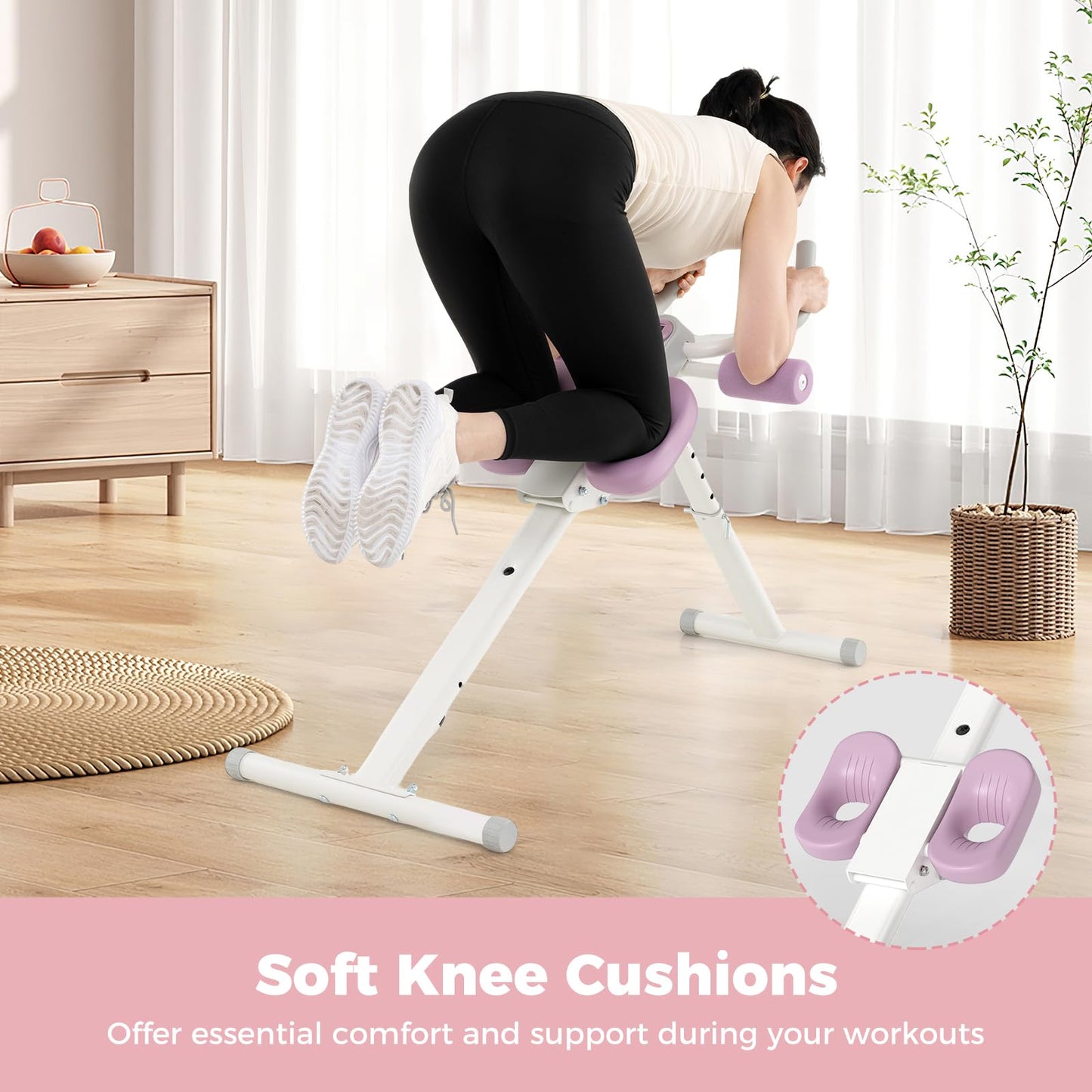 Goplus Adjustable Foldable Ab Workout Equipment with Knee Protection