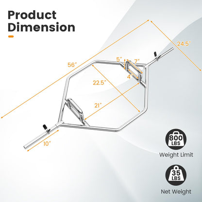 Goplus 56¡¯¡¯ Olympic Hex Trap Bar, Fit 1¡¯¡¯ Weight Plates
