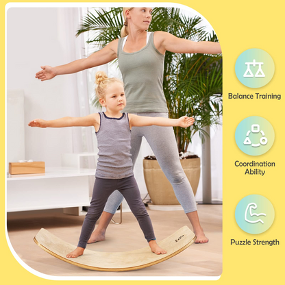 35Inch Wooden Balance Board for Kids & Adults Support 660LBS