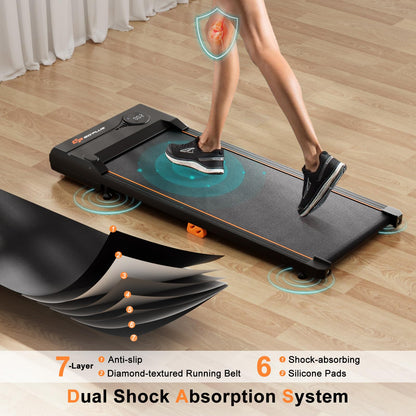 Goplus Walking Pad 340 LBS Capacity Under Desk Treadmill with Remote Control LED Display