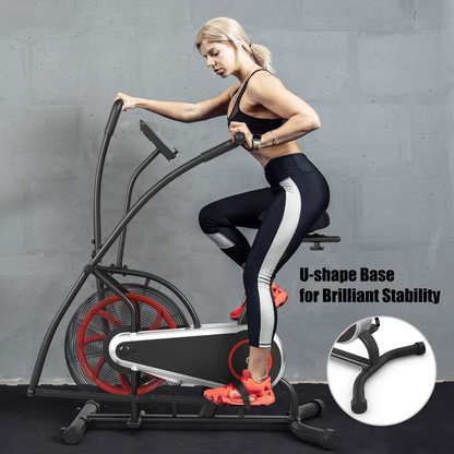 Goplus Air Bike, Fan Exercise Bike with Unlimited Resistance