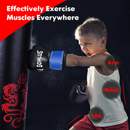 Goplus Punching Bag Set with Gloves, 40LBS Filled Kick Boxing Bag, Rucksack, Jump Rope