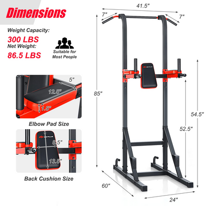 Goplus Power Tower Pull Up Bar Dip Station