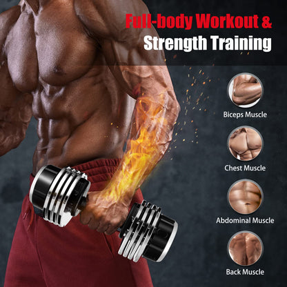 Adjustable Dumbbells, 25 lbs Single Dumbbell