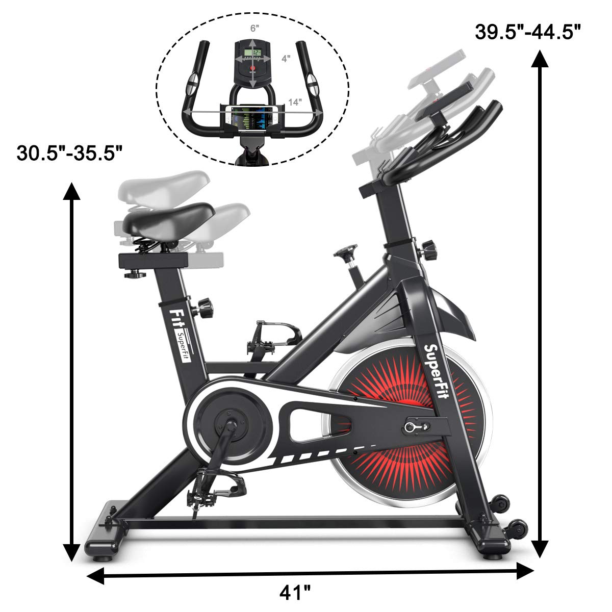 Goplus Indoor Cycling Bike, Silent Belt Drive Exercise Bike with Steel Flywheel, Phone Holder
