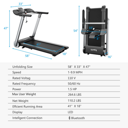 Goplus Heavy Duty Folding Treadmill for Gym