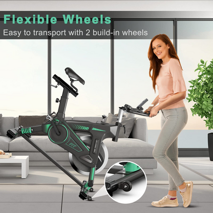 Goplus Indoor Cycling Bike, Stationary Exercise Bike Workout Bike with Device Holders