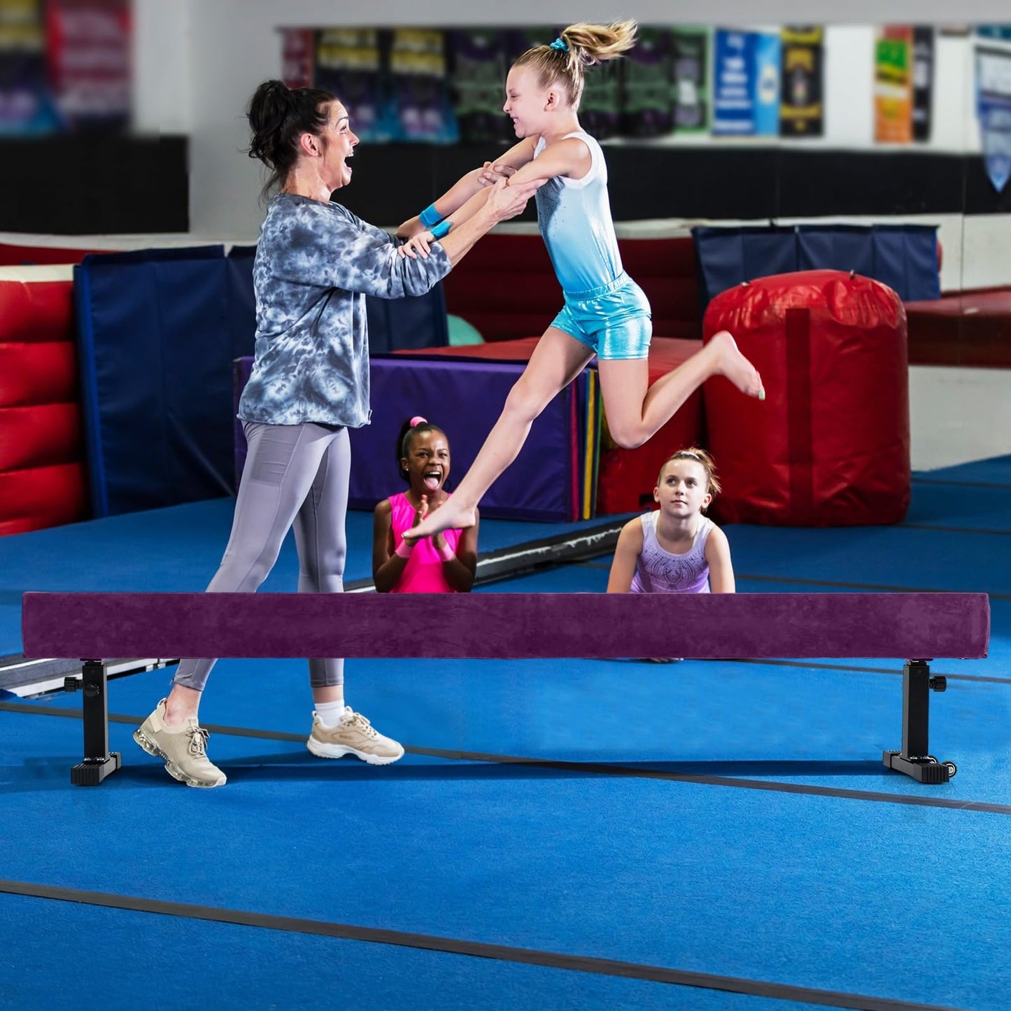 Goplus 7.5FT High and Low Gymnastics Beam with 3 Heights