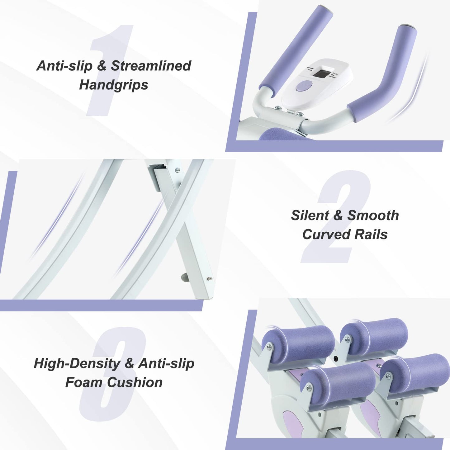 Goplus Foldable Core Abdominal Trainer, AB Workout Machine Exercise Equipment