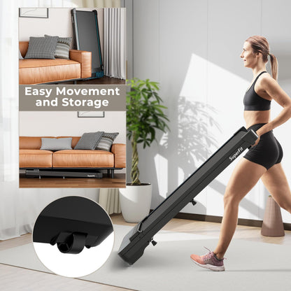 Goplus Walking Pad, 300 LBS Capacity Under Desk Treadmill with Remote & APP Control and LED Display, Portable Treadmills for Home Small, Office