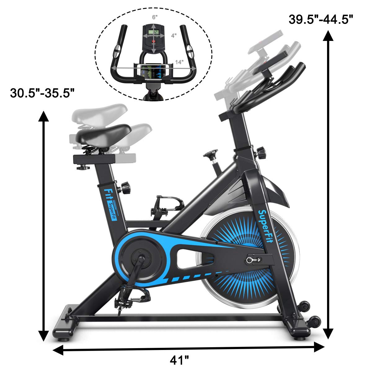 Goplus Indoor Cycling Bike, Silent Belt Drive Exercise Bike with Steel Flywheel, Phone Holder