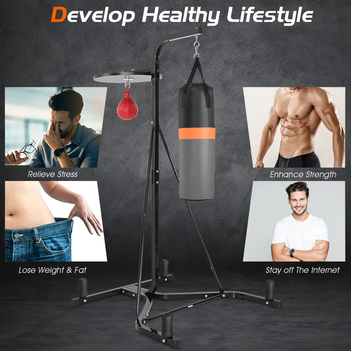 Goplus Boxing Stand for Heavy Bag and Speed Bag