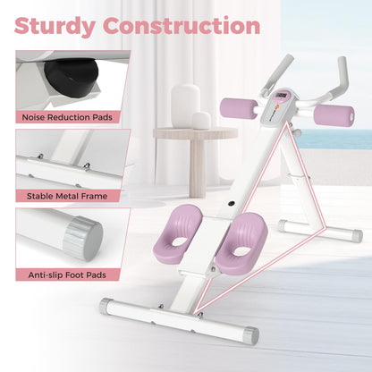 Goplus Adjustable Foldable Ab Workout Equipment with Knee Protection