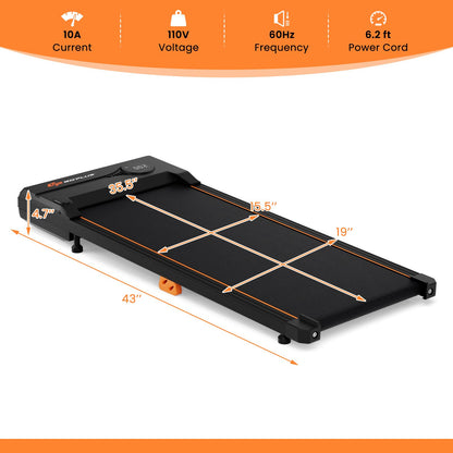 Goplus Walking Pad 340 LBS Capacity Under Desk Treadmill with Remote Control LED Display