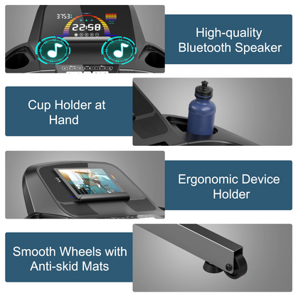 Goplus 4.75HP Folding Treadmill for Home Gym, Commercial Heavy Duty Superfit Treadmill with 15% Auto Incline