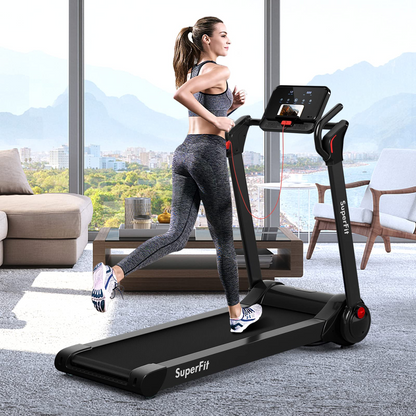Goplus 2.25HP Folding Treadmill, Electric Superfit Treadmill W/LED Display