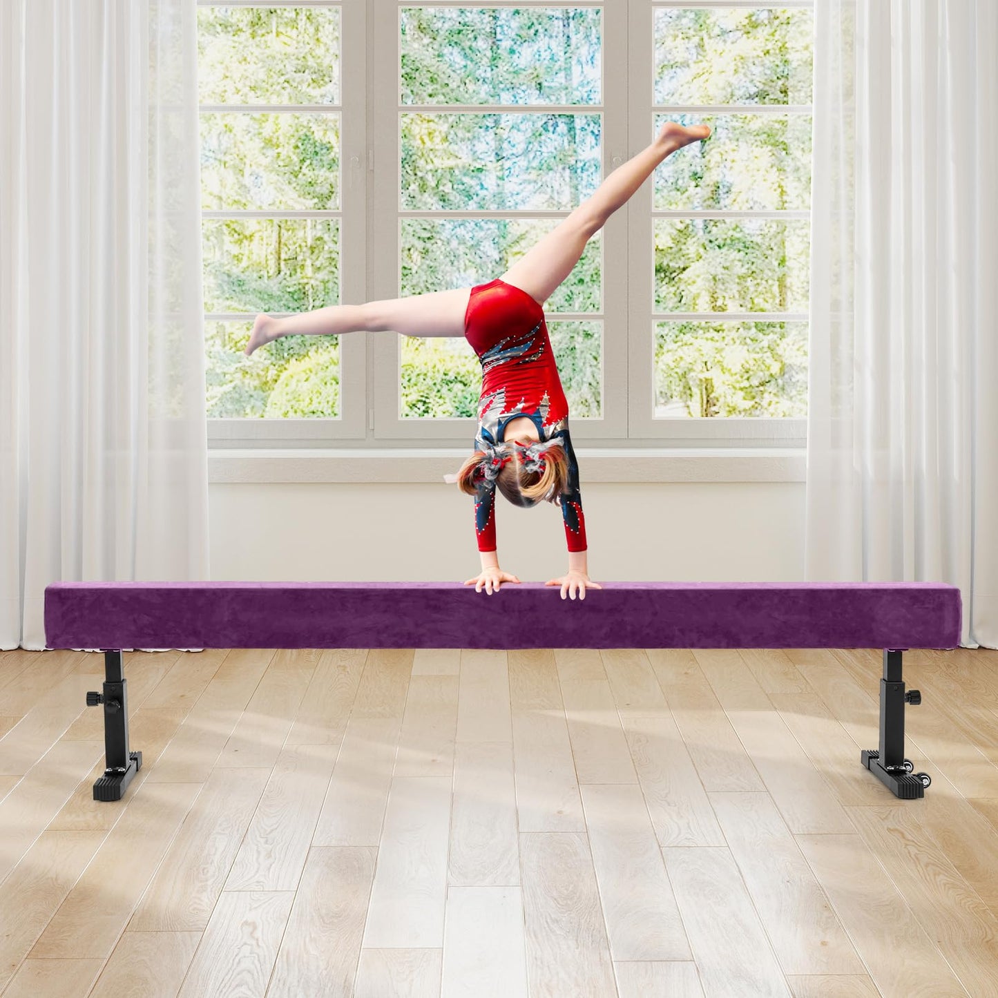 Goplus 7.5FT High and Low Gymnastics Beam with 3 Heights