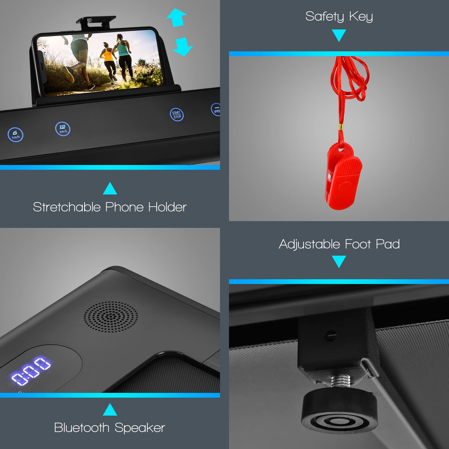 Goplus 2-in-1 Folding Treadmill, 2.25HP Electric Under Desk Treadmill W/LED Display