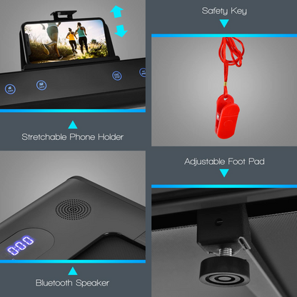 Goplus 2-in-1 Folding Treadmill, 2.25HP Electric Under Desk Treadmill W/LED Display