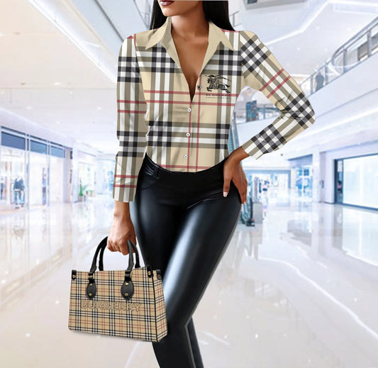 Limited Edition BURBERRY Casual Shirt   Handbag For WOMEN – MRS-CCY-SET369