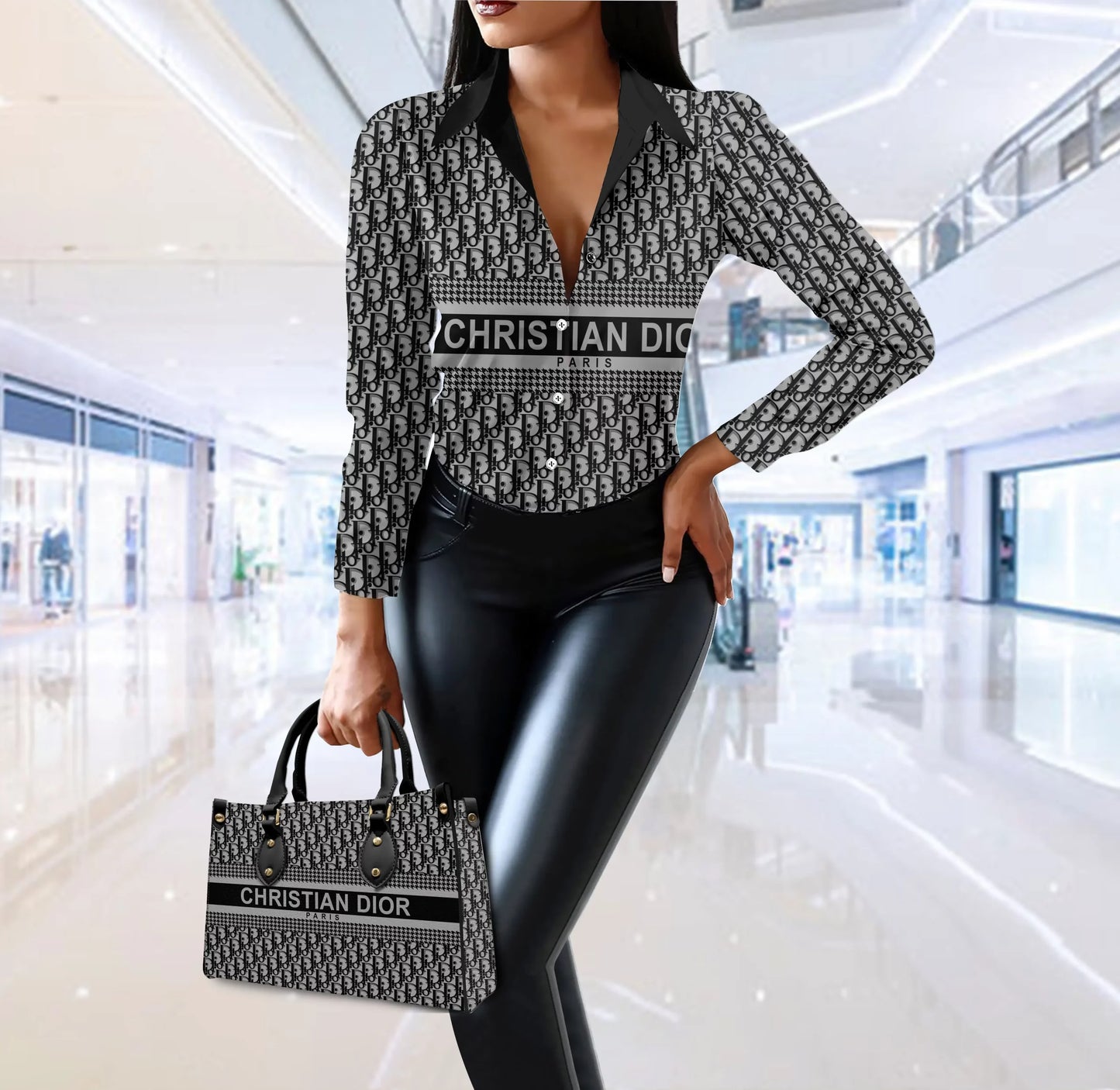 Limited Edition Christian DIOR Casual Shirt   Handbag For WOMEN – MRS-CCY-SET374