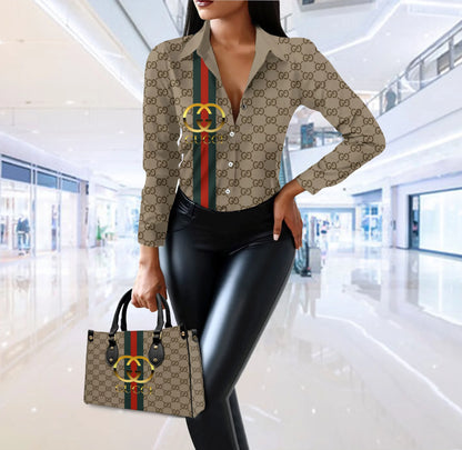 Limited Edition GUCCI Casual Shirt   Handbag For WOMEN – MRS-CCY-SET368