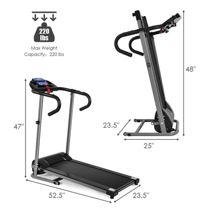 Electric Folding Treadmill with LCD Display and Heart Rate Sensor