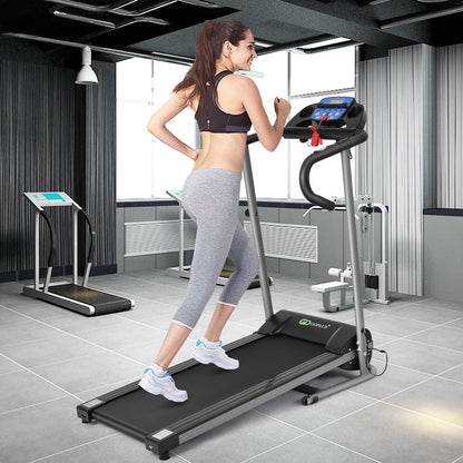 Electric Folding Treadmill with LCD Display and Heart Rate Sensor
