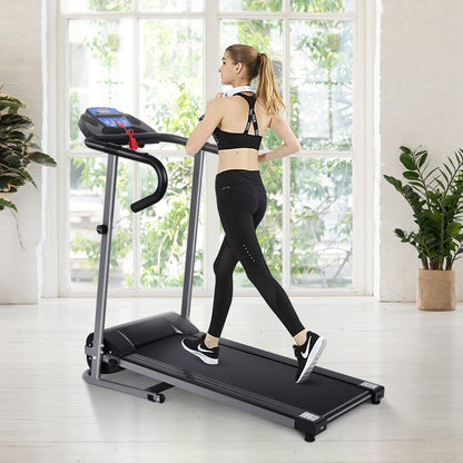 Electric Folding Treadmill with LCD Display and Heart Rate Sensor
