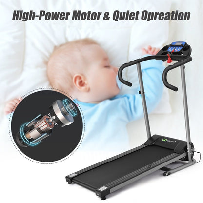 Electric Folding Treadmill with LCD Display and Heart Rate Sensor